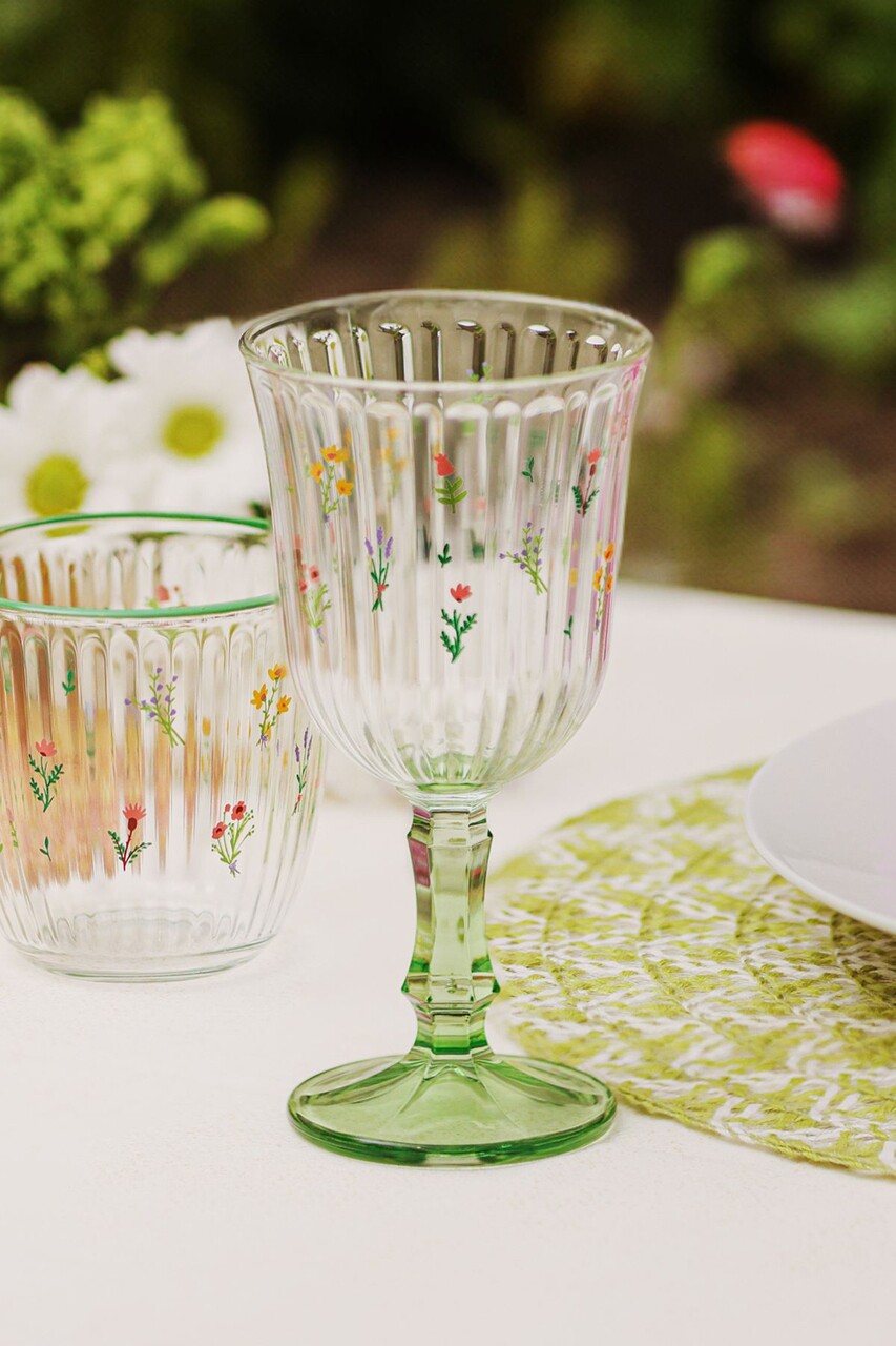 Set de pahare de vin, Hermia, 127RKL1123, Galben verde - imagine 7